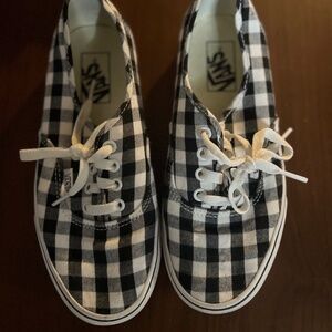 Madewell x Vans Gingham Checkered Black and White 7.5 W